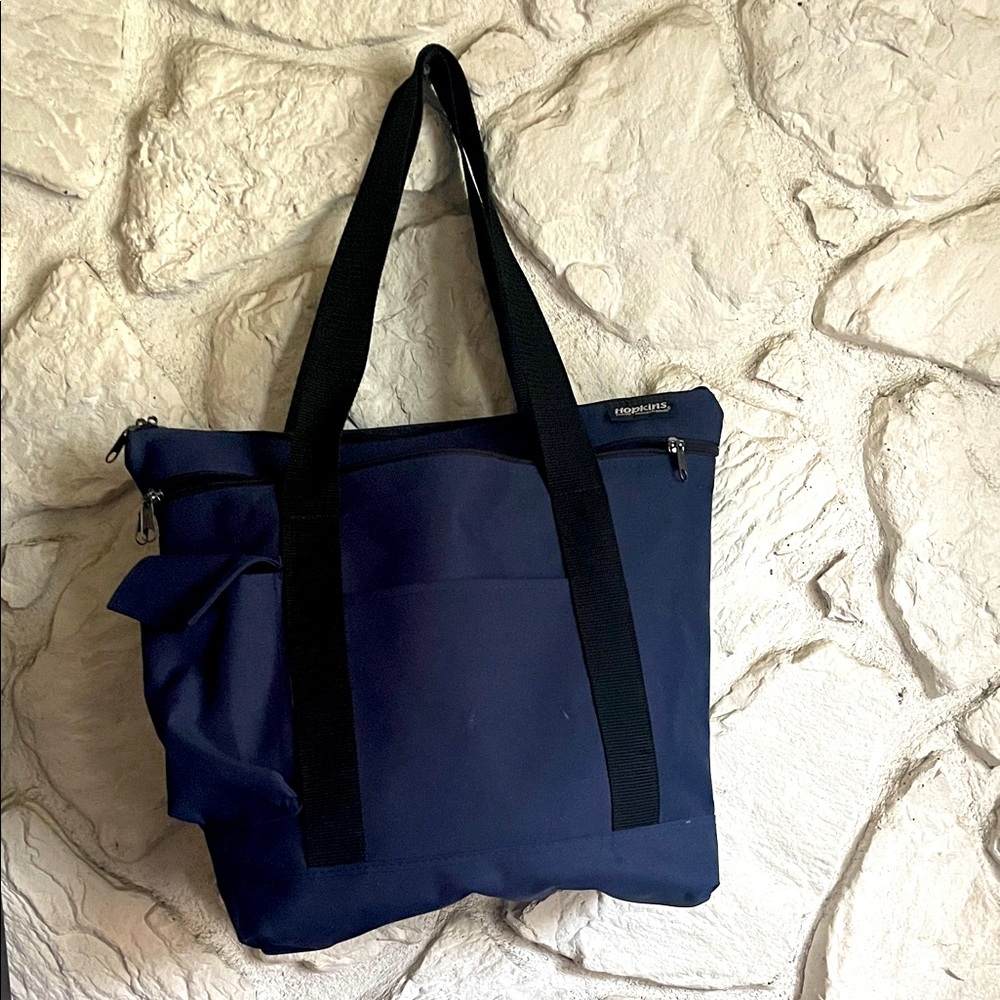 Shopkins Navy Bag with Black Zipper